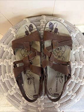 Merrell Women's Brown Leather Strappy Comfort Sandals Size 8